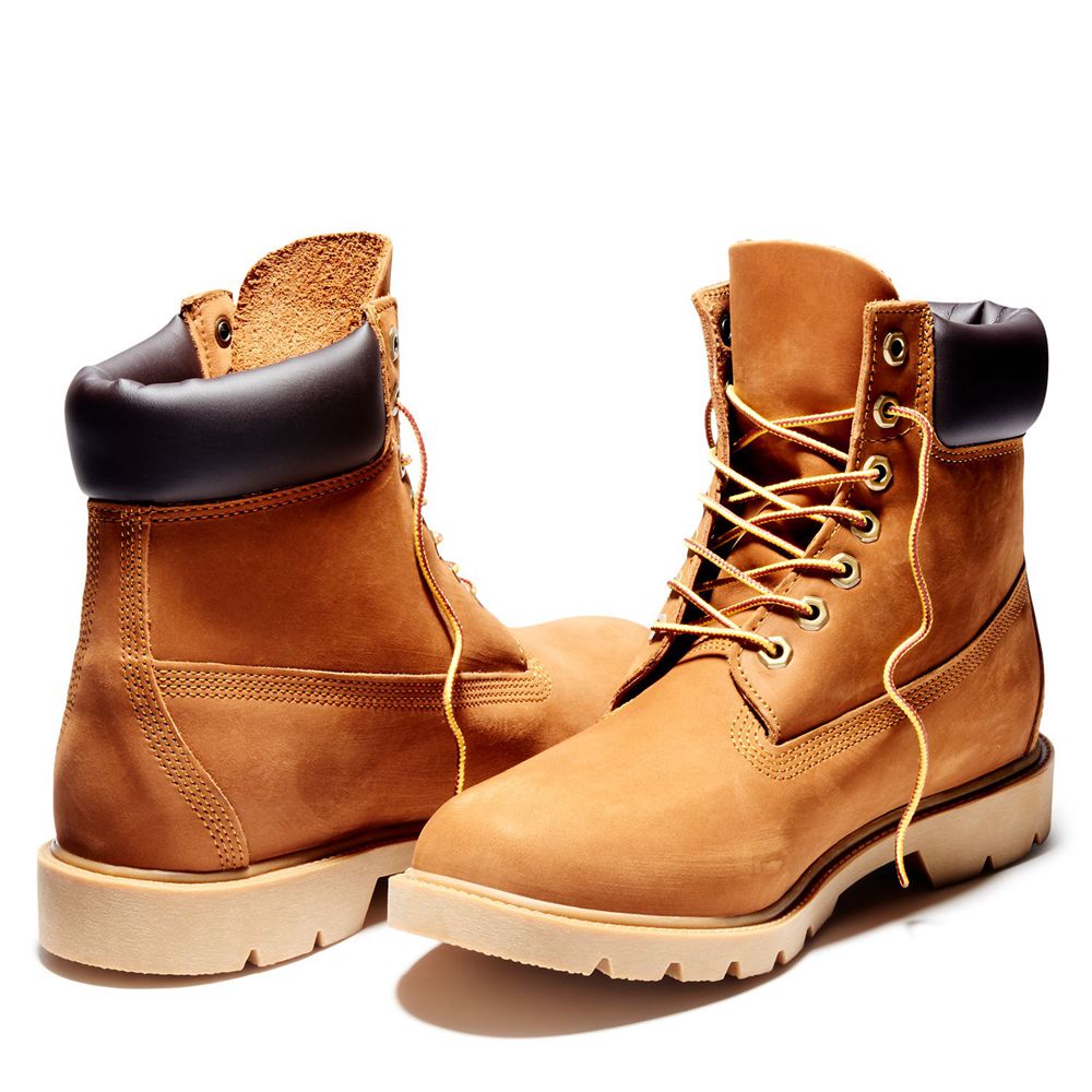 Timberland Μποτες Χιονιού Ανδρικα Καφε - 6-Inch Basic Waterproof W/Padded Collar - Greece 6319074-HF